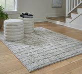Prime Furniture - Ashley Furniture - Laddway Rug - 5' x 7' Rug / Cream/Green - R406882